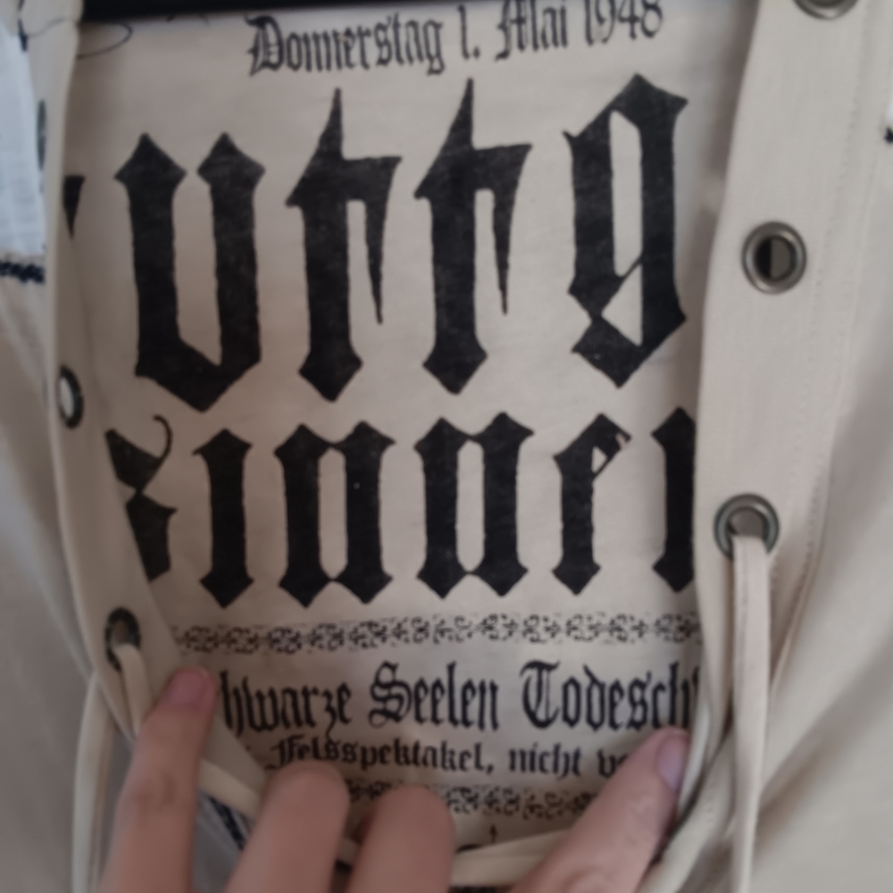 SALVAGE NWOT Lace-Up Front "Death Or Glory" Hooded Dress. M - Picture 5 of 7
